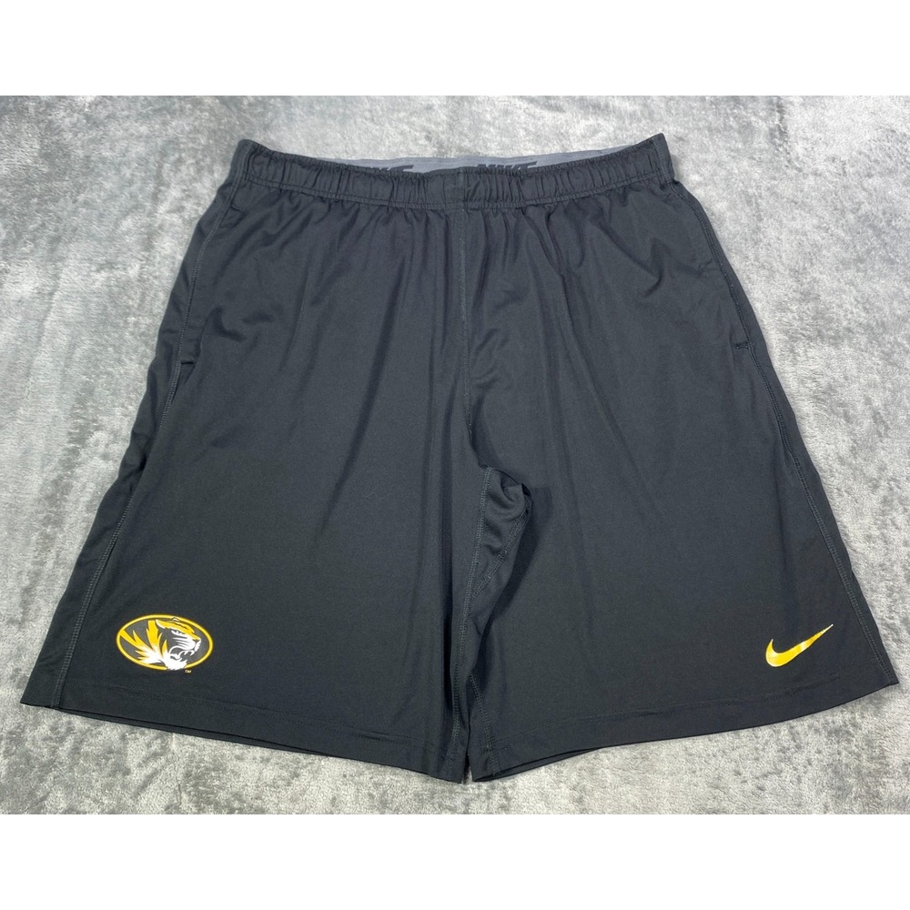Missouri Tigers Shorts Mens Large Black Nike Dri Fit Activewear Athletic Gym
